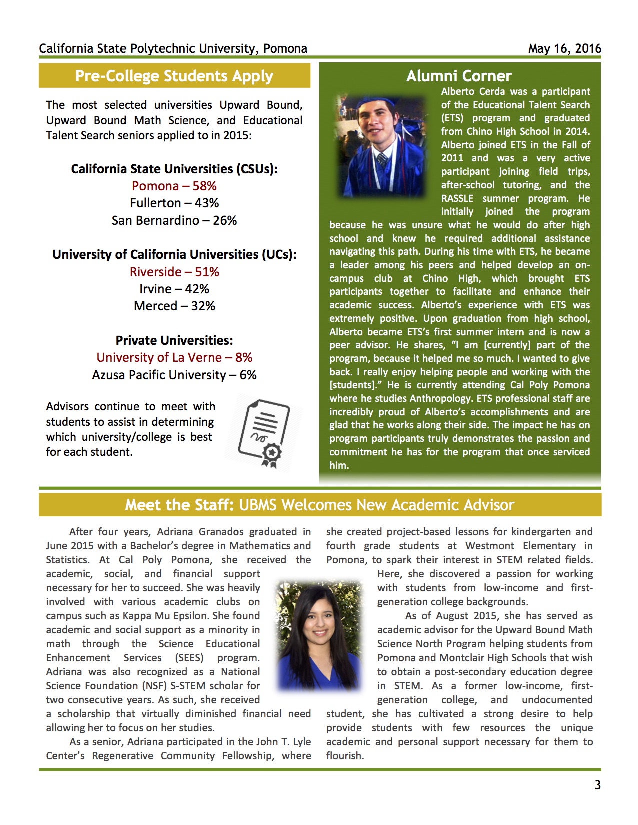 Pre-College Newsletter