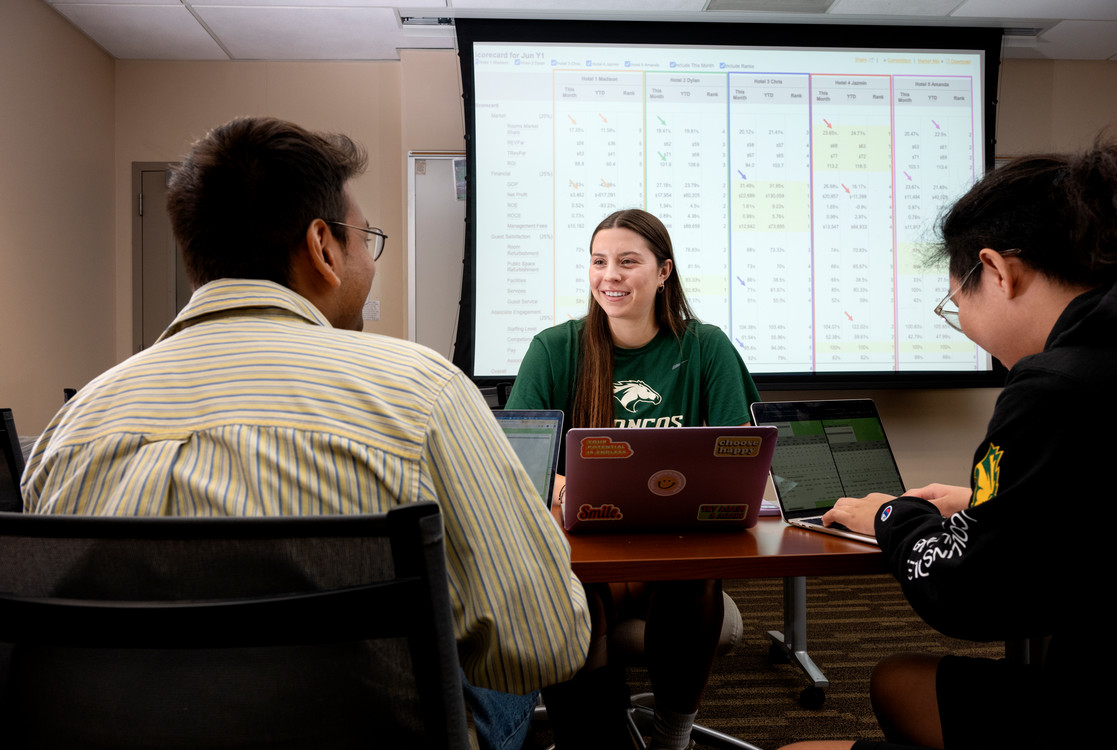student explaining her data