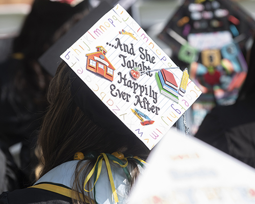 A a decorated graduation cap