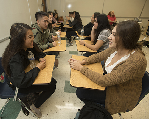 IGE students meeting on the first day of class
