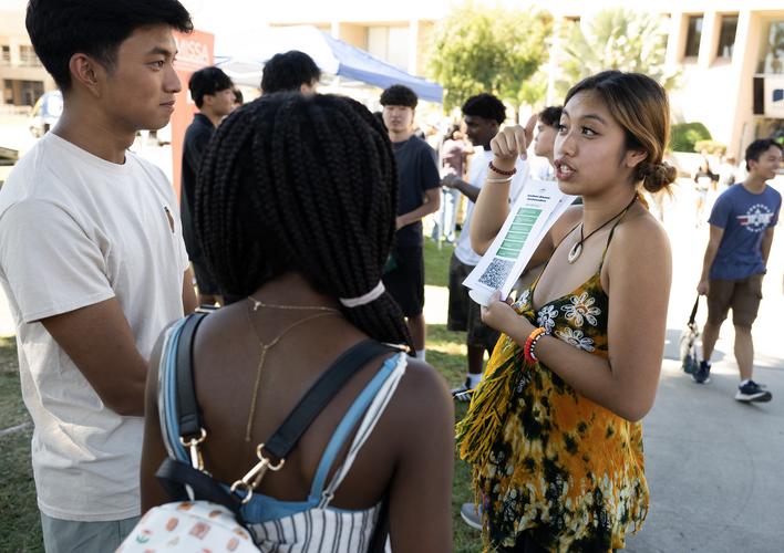 students discussing