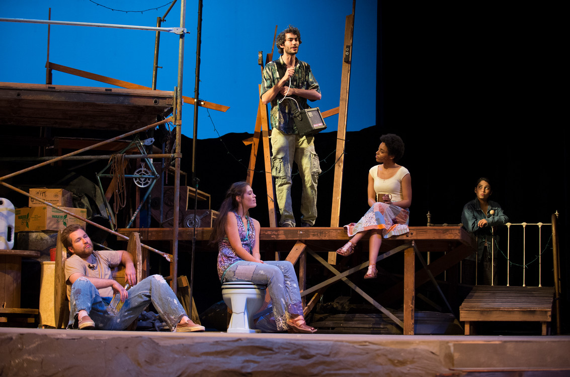 students acting in a performance