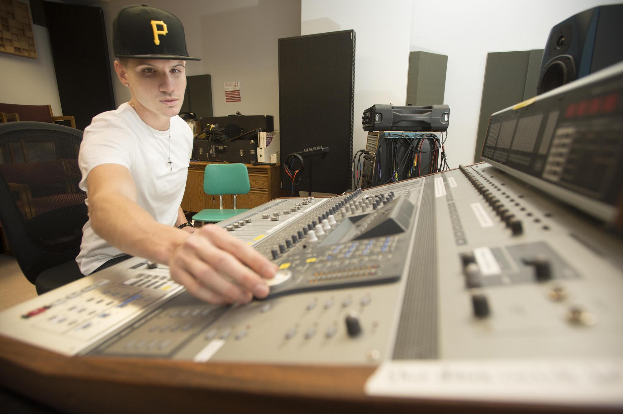 Student using switchboard