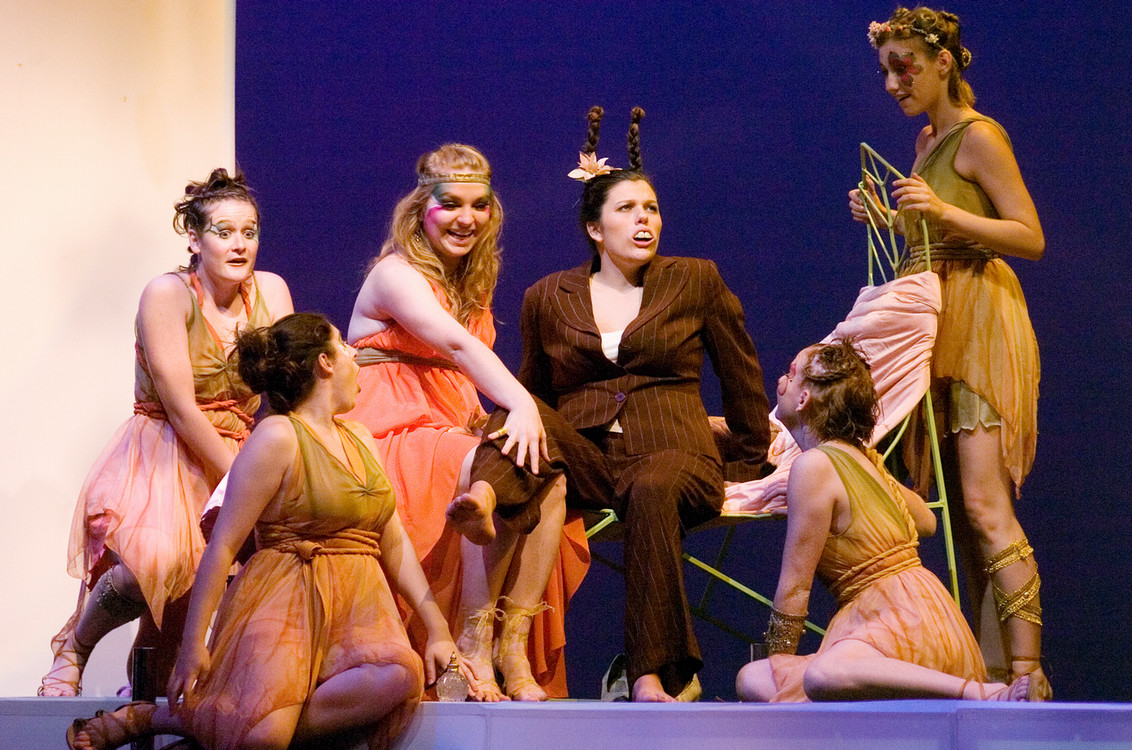 students acting in a performance