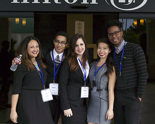 A group of philosophy students pose together at the Ethics Bowl
