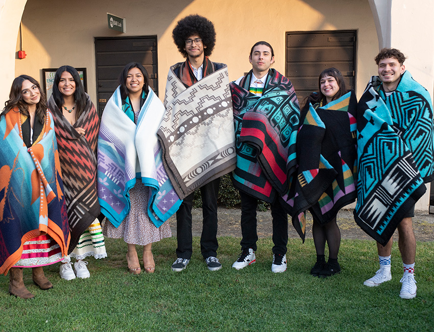 Native American students during commencement