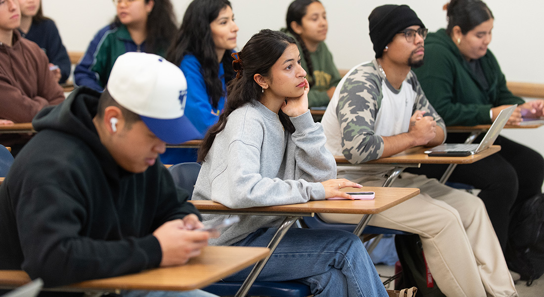 Students sit in a Kinesiology class