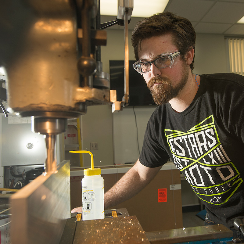 Student in Mechatronics Lab