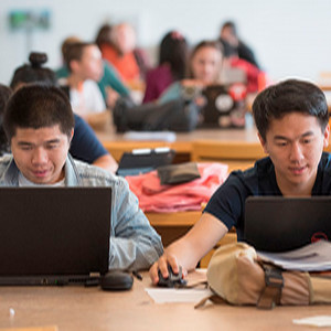 Students on computers