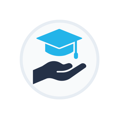 graduation hat floating over a hand