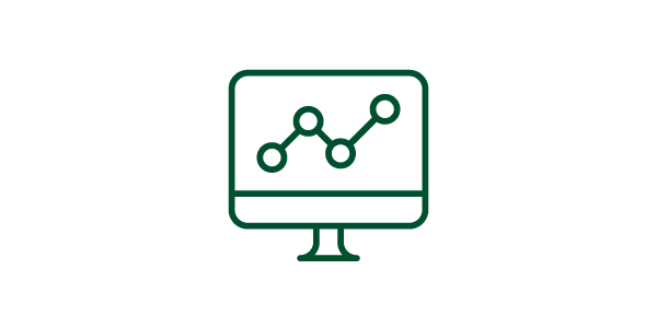 monitor with a linechart