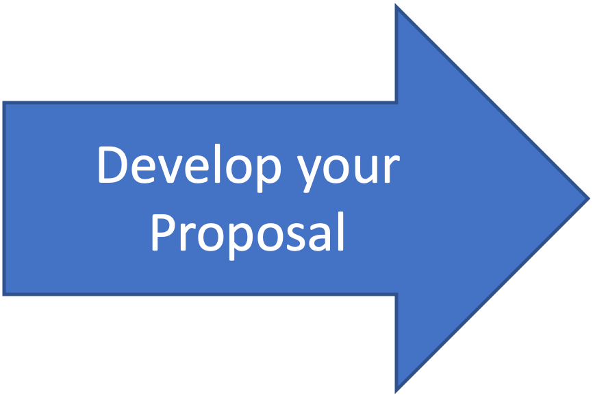 an arrow with the words Develop your Proposal