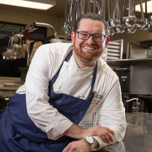 Chef Matthew Vaillette inside a kitchen
