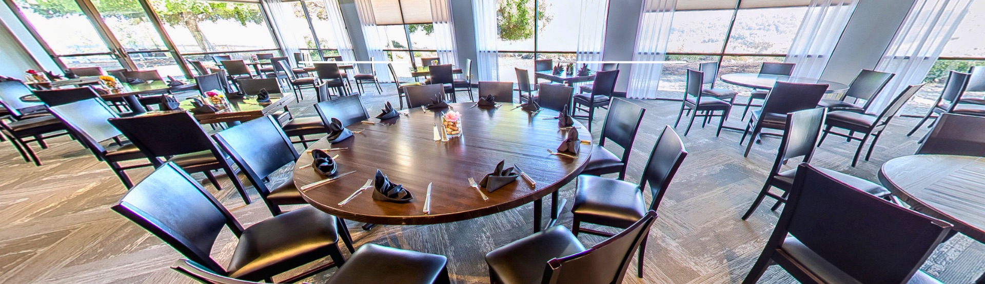 The Restaurant at Kellogg Ranch showcasing the table and the settings