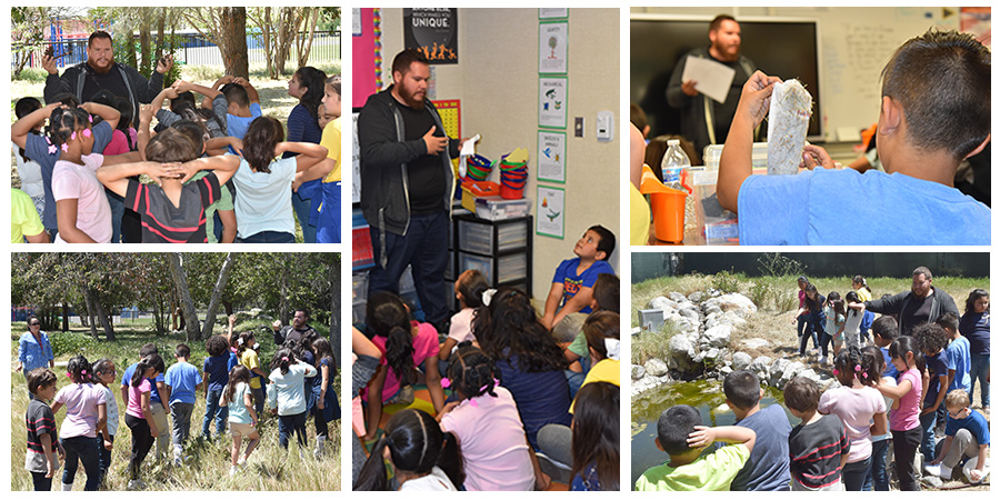 Prete Fellow Victor Celaya Teaches Science in the garden at Kellogg Polytechnic elementary school