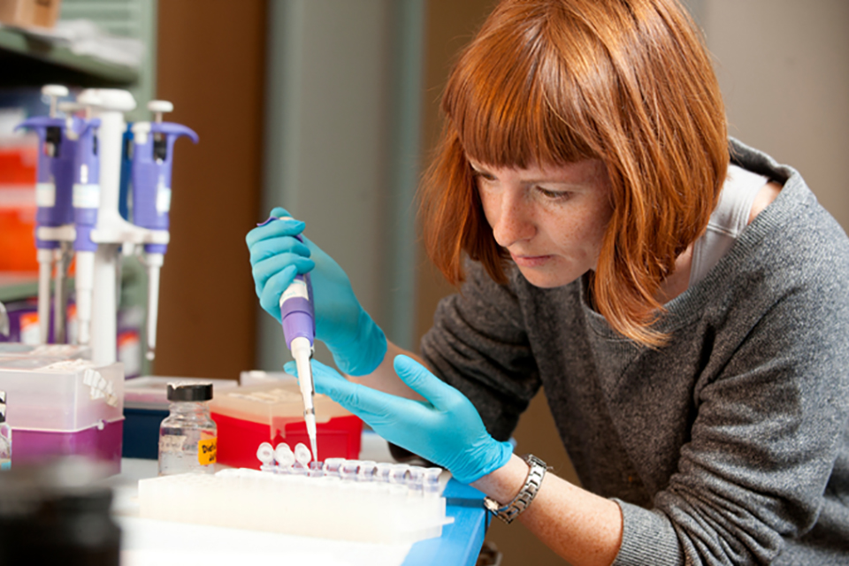 Student at the lab