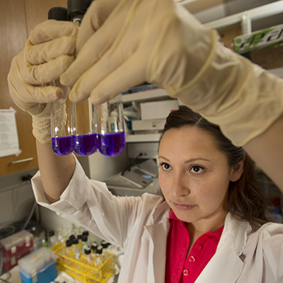 Student at the lab