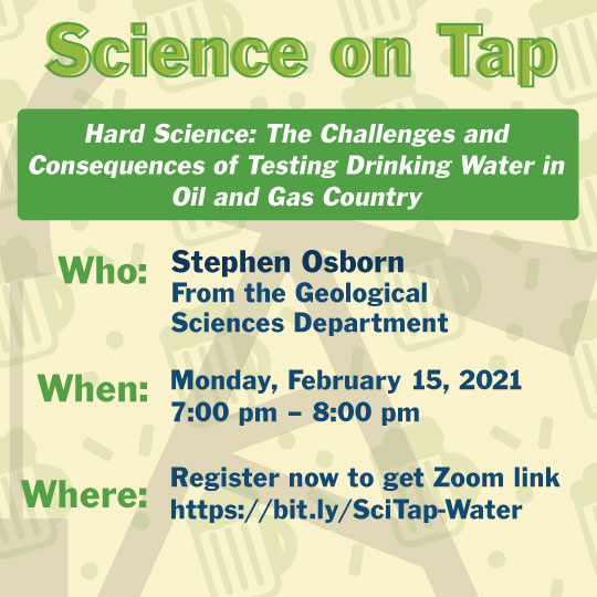graphic promoting science on tap event feb 15