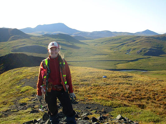 Kacie Wellington in Alaska field