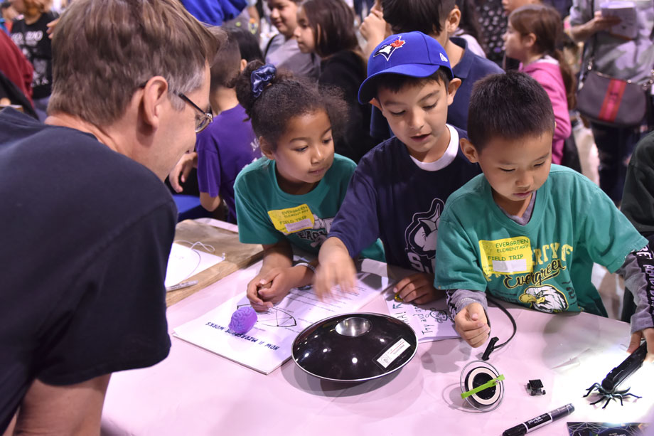 elementary school students learning about science