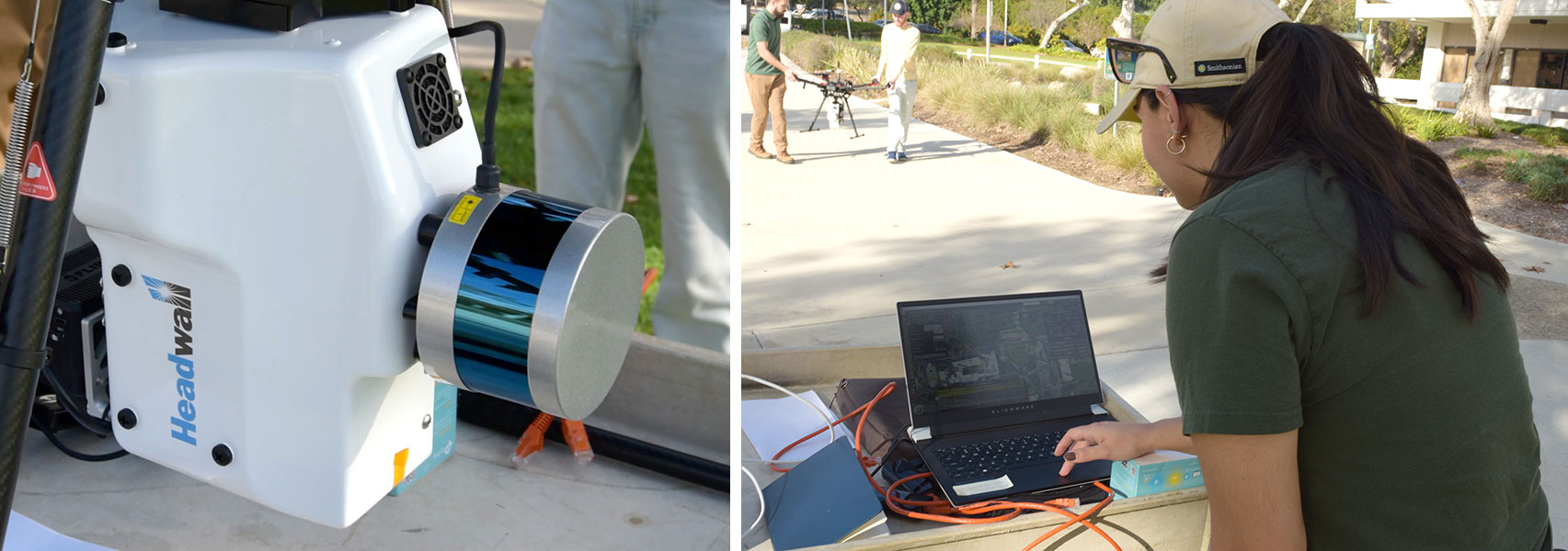 Emily Montes reviews data from drone sensor