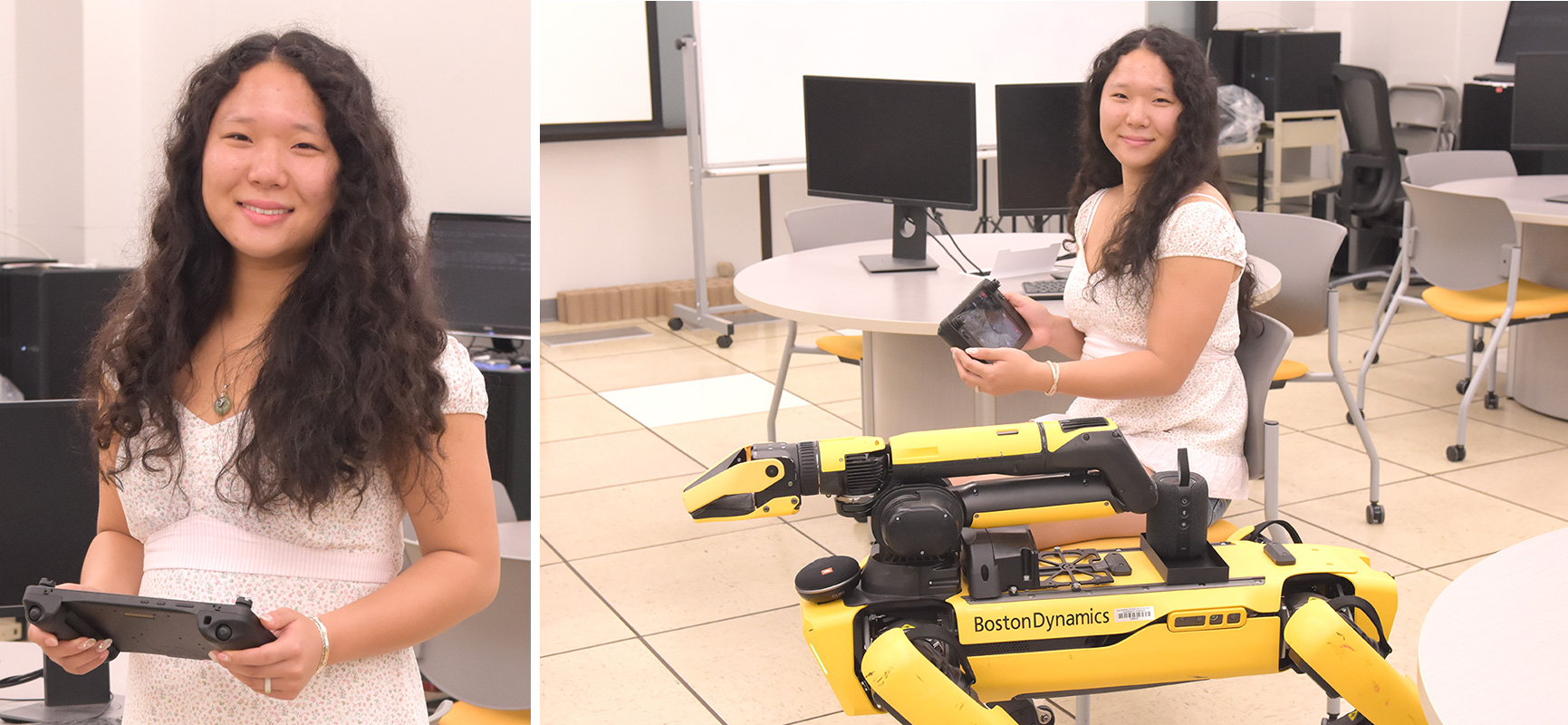 Kate yuan with robot