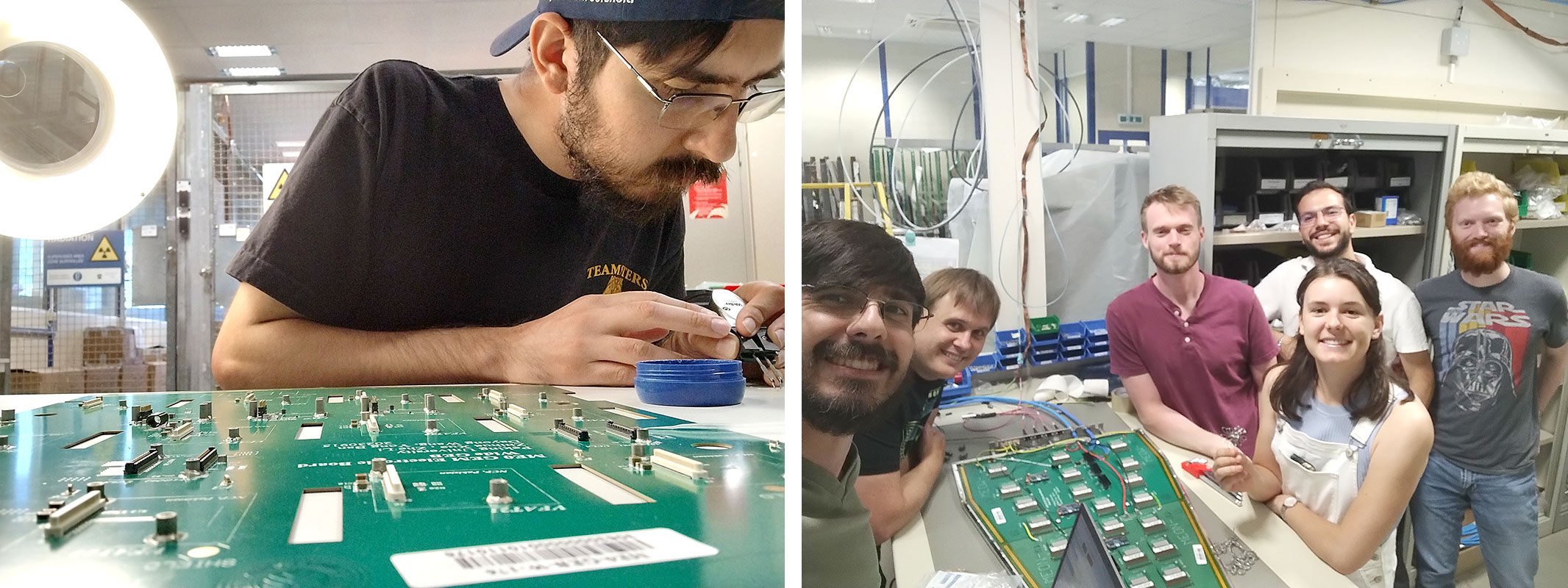 Joshua Taylor works on GEM circuit boards