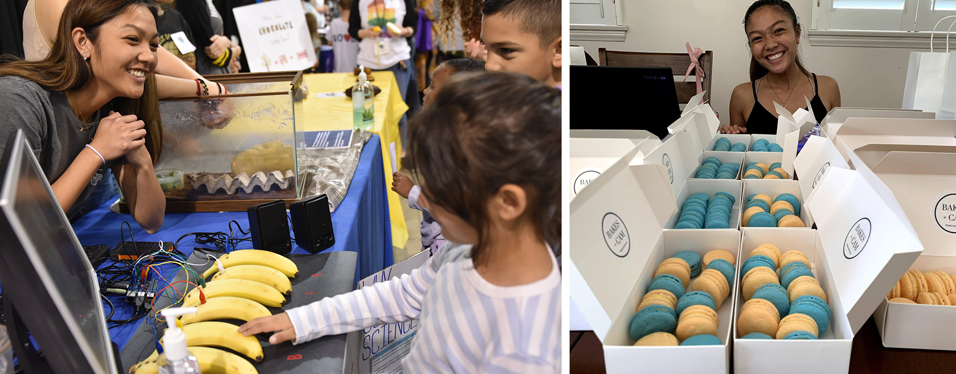 Camryn Sumabat at the STEAM Fair and at her baking business