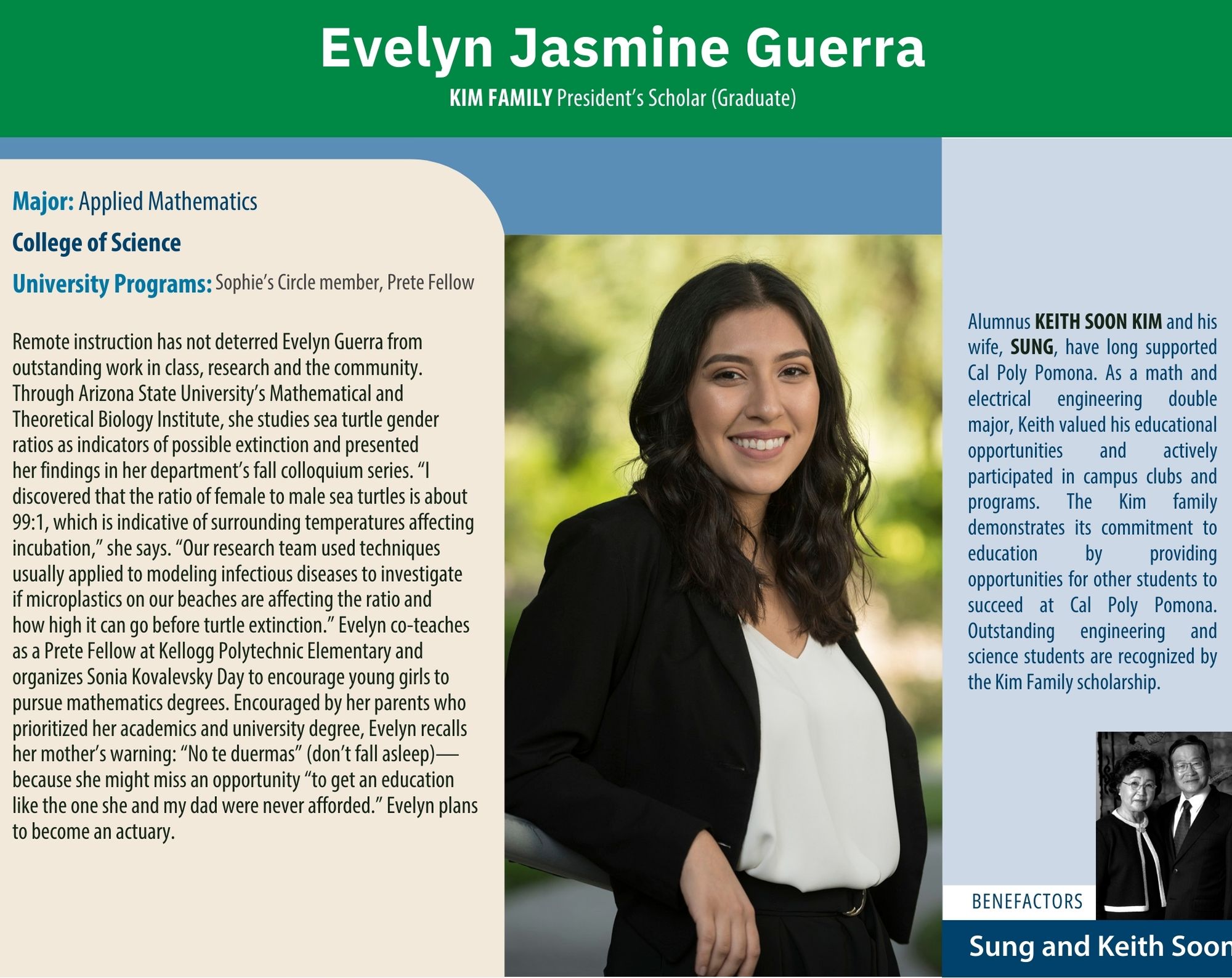 Evelyn Guerra, President's Scholar