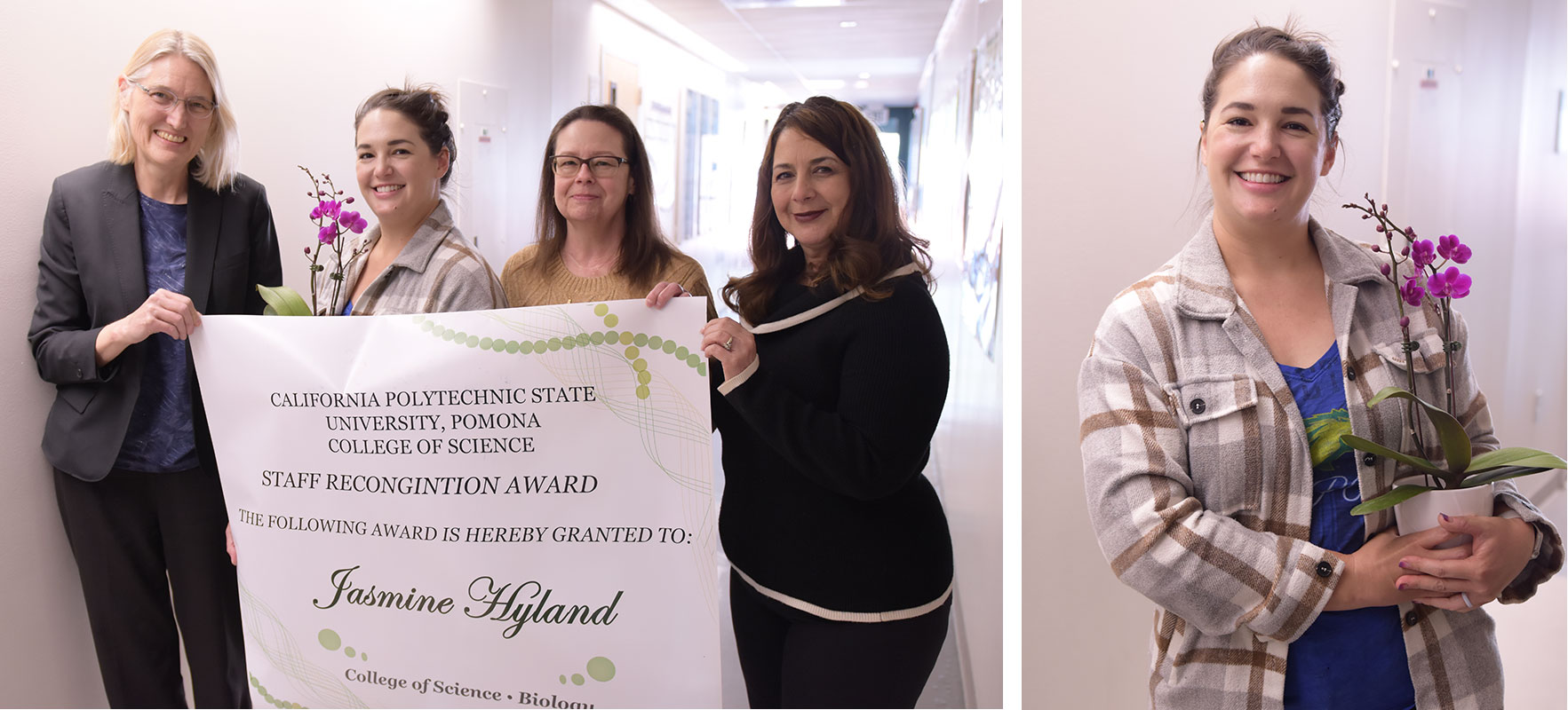 Jasmine Hyland receiving staff award.