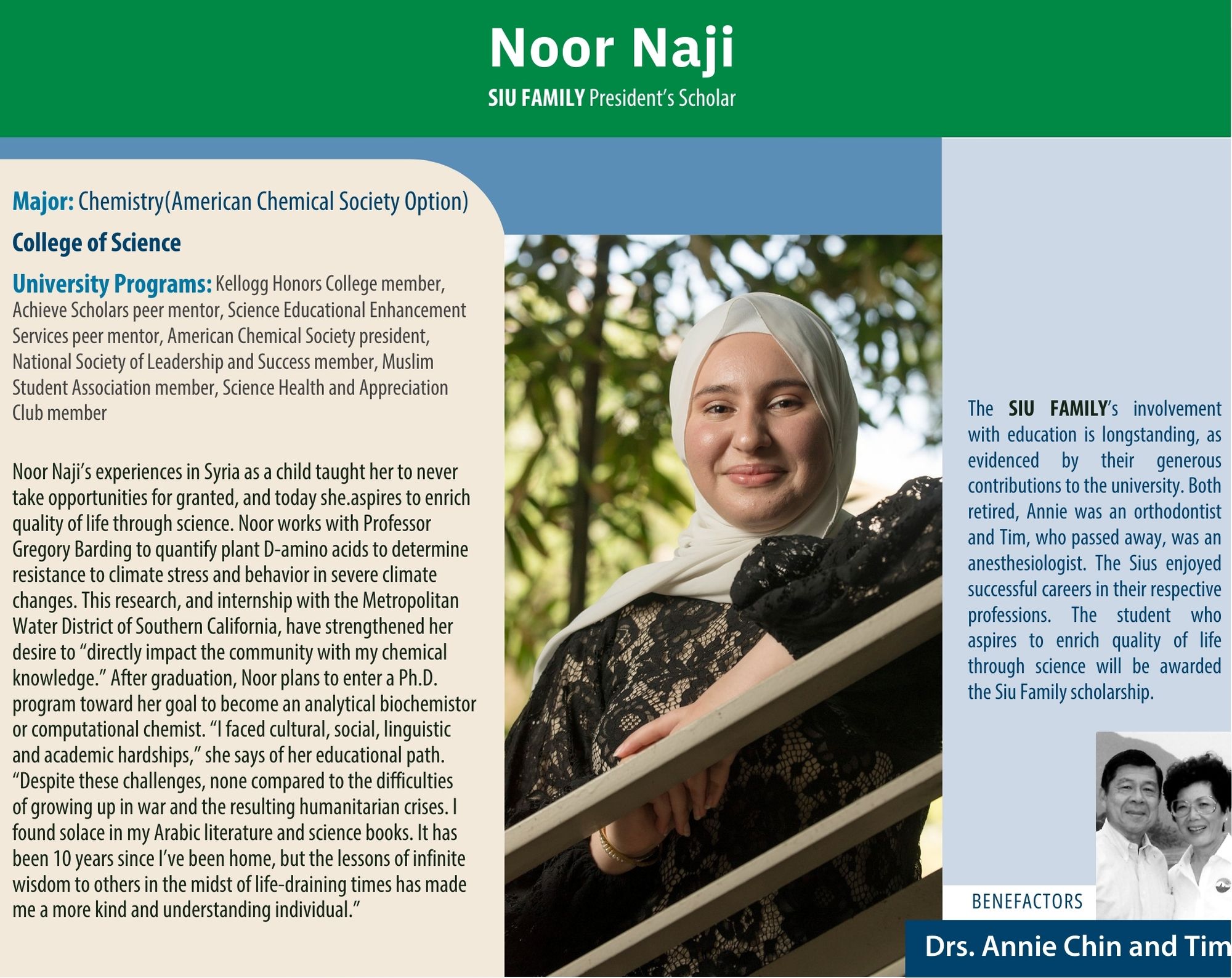 Noor Naji, President's Scholar