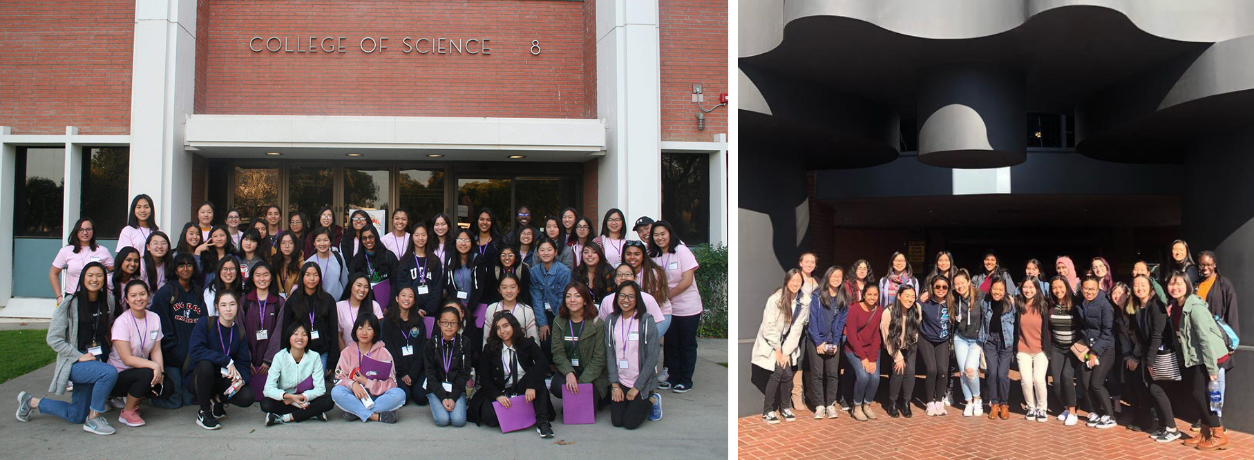 2 pictures: future women developers event and a Google field trip