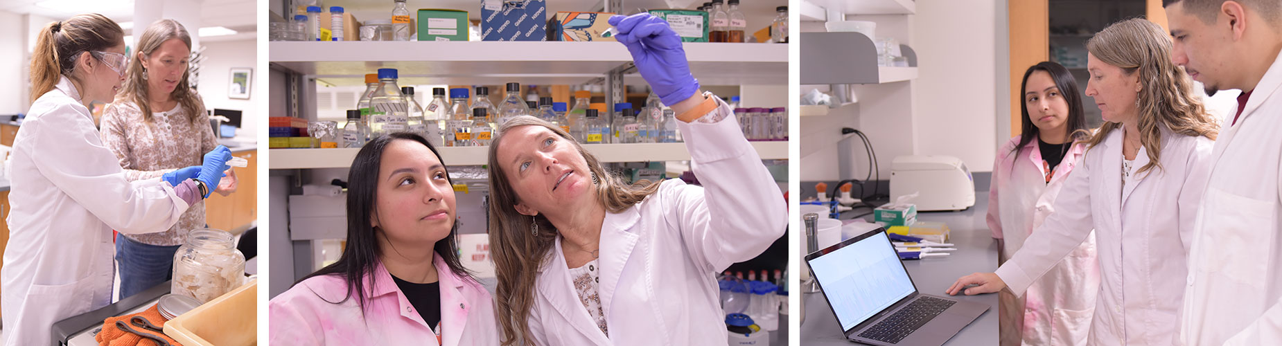 Jamie Snyder and students in lab