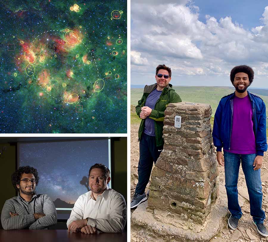 picture of nebulae, and Mathew Povich and students