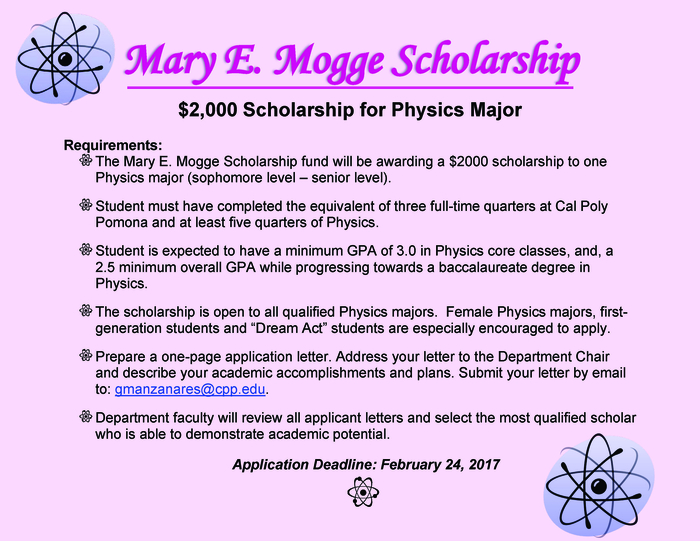 mogge scholarship