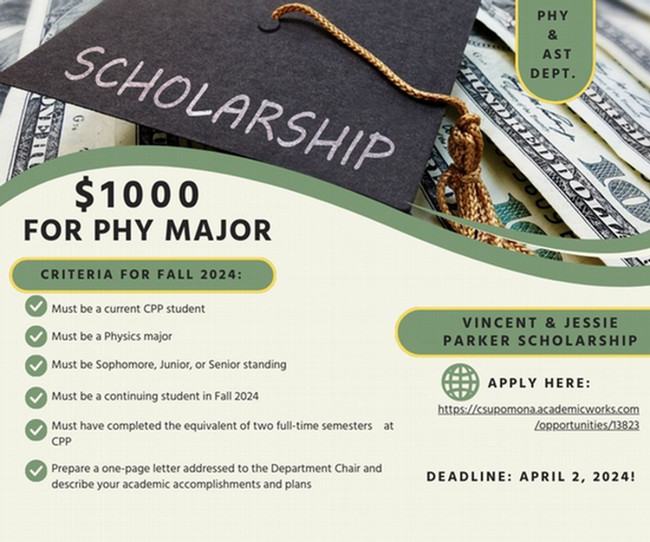 2024 Parker Scholarship Flyer & Criteria