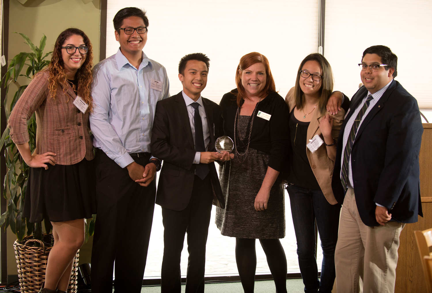 Students pose at a conference