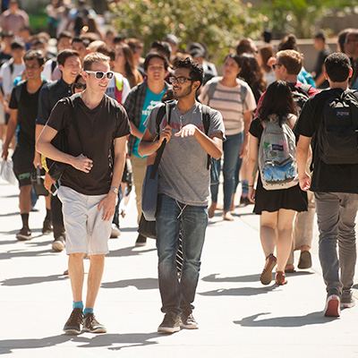 Students walking on Campus