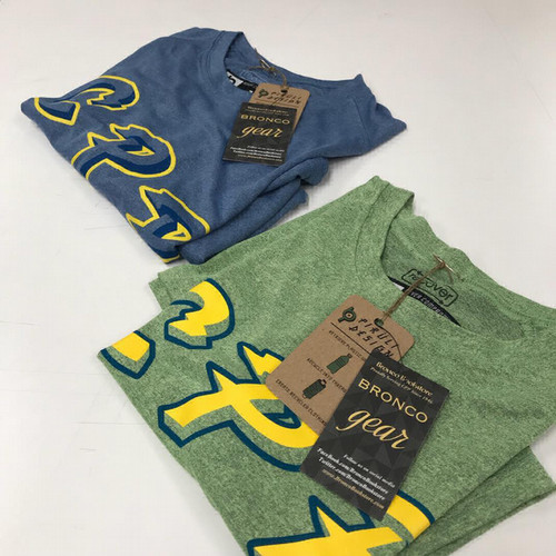 Two shirts with the CPP logo made of reusable plastic