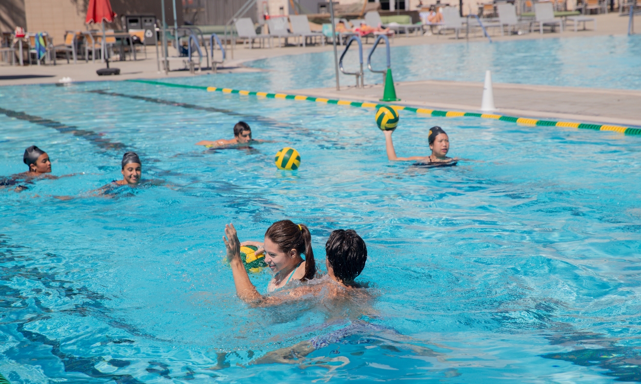 Water polo students in action