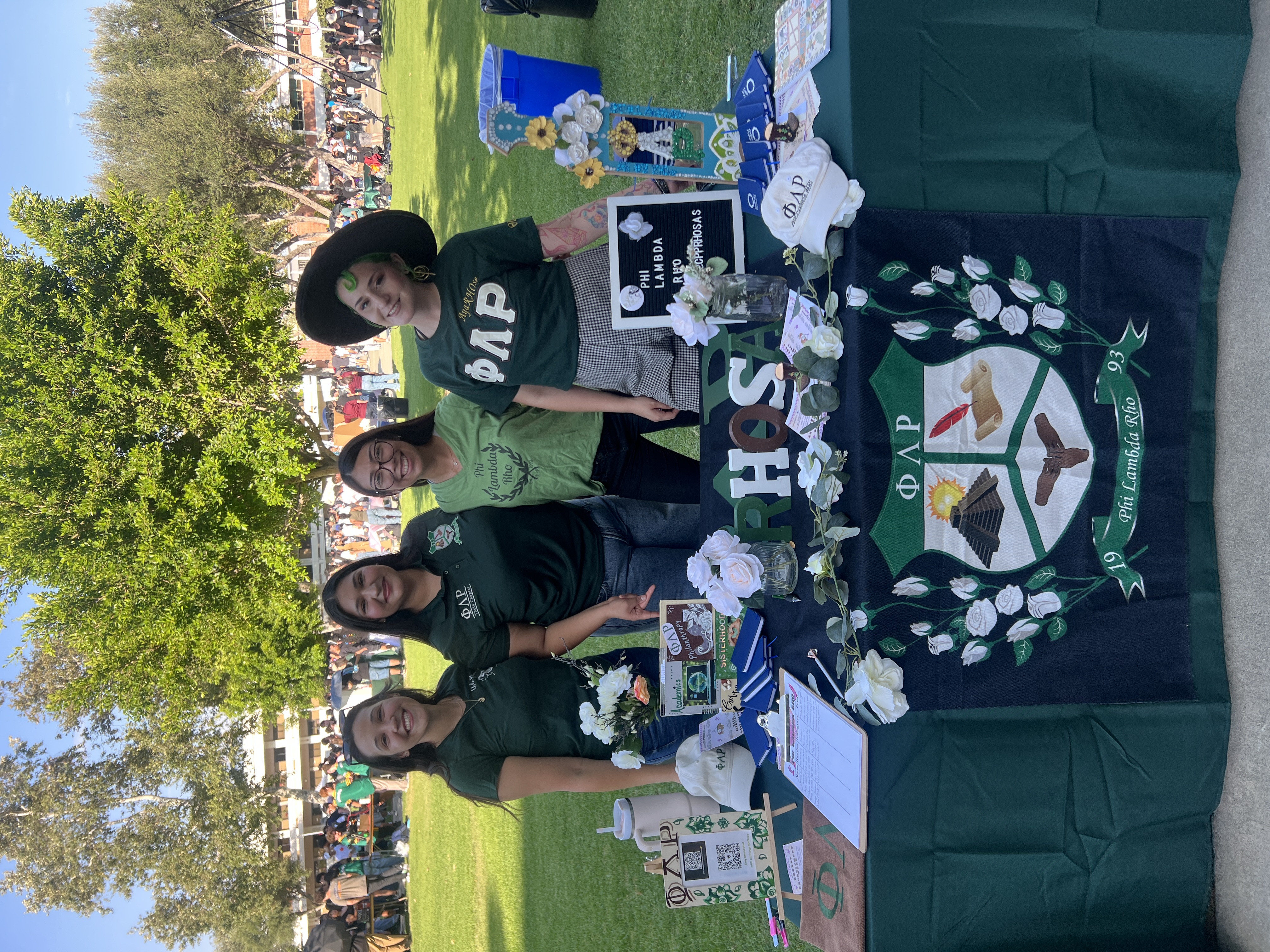 Students recruit at an event