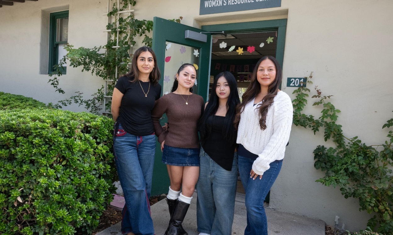 Three students outside of the WRC