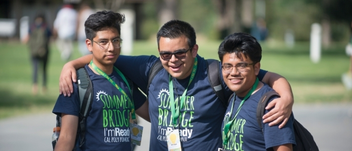 3 students pose together during Summer Bridge