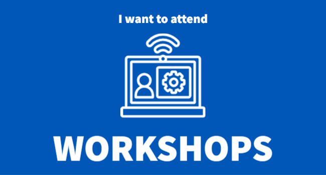 I want to attend workshops with an icon of a laptop