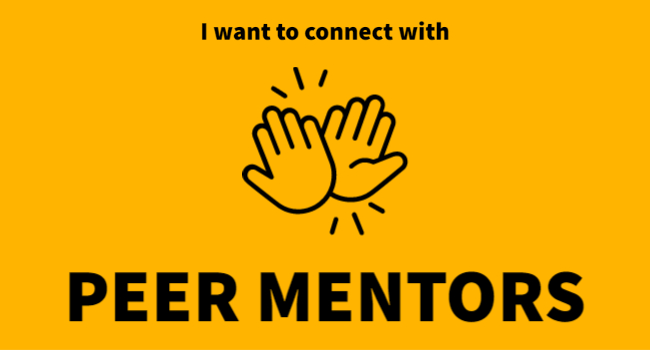 I want to connect with peer mentors with an icon of a high five