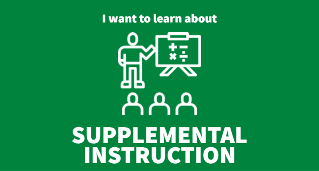 I want to learn about supplemental instruction with an icon of a teacher and students