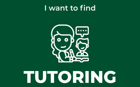 I Want to Find Tutoring with an icon of a tutor with a book and presentation