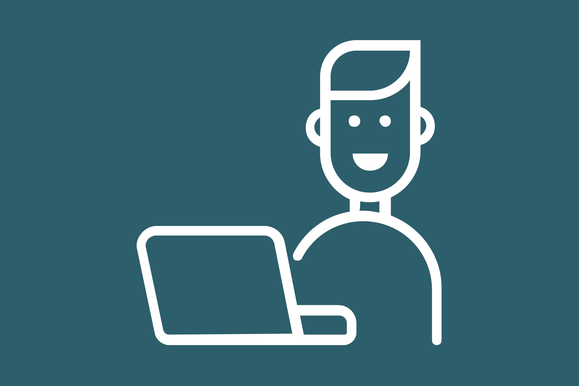 Icon of a person with a computer