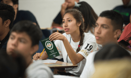 Upward Bound students learn about  Cal Poly Pomona