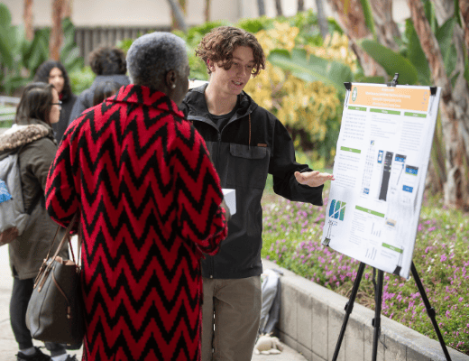 Student presenting during PolyX Showcase